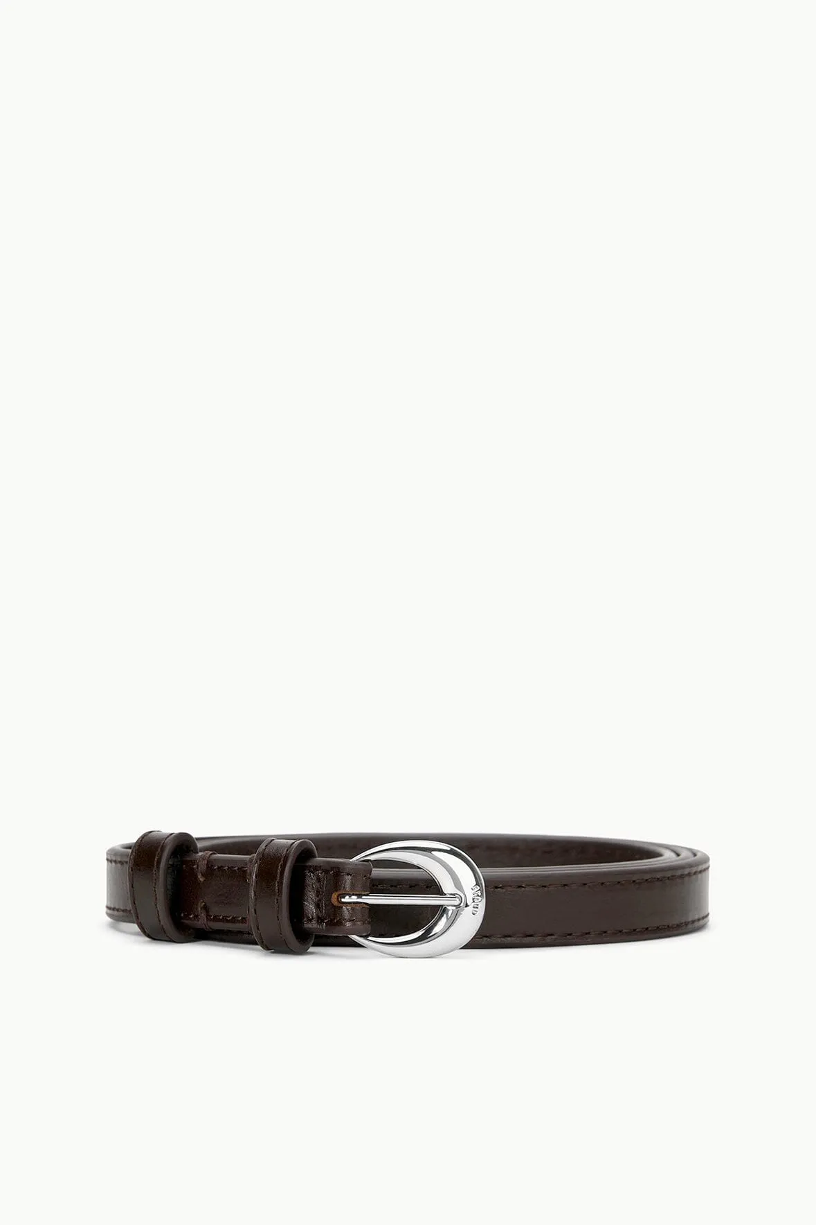 SLIM MOON BUCKLE BELT - 13MM | MAHOGANY SILVER