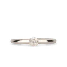 Small Aurora Diamond Stacking Ring in Silver
