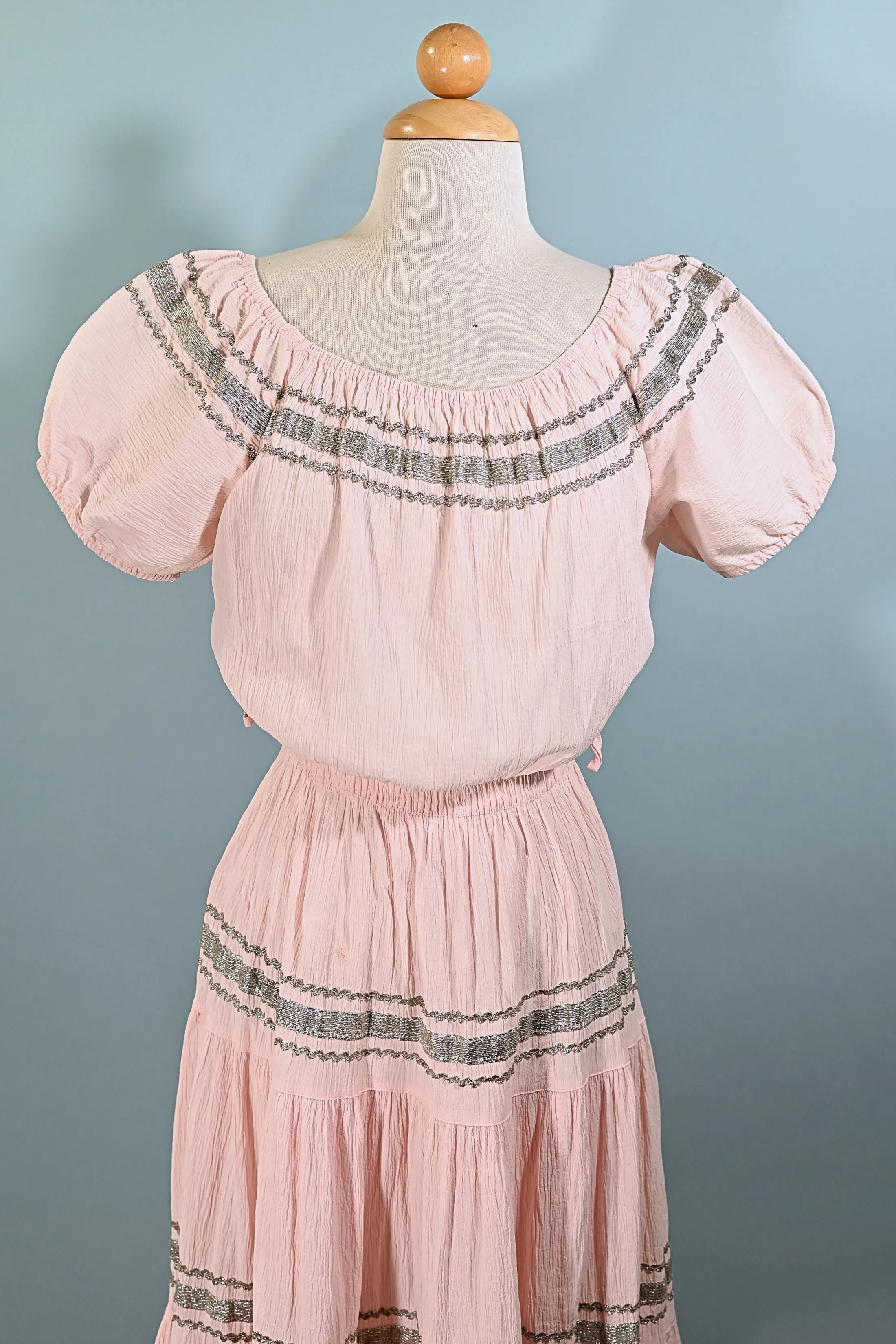 SOLD Vintage 50s Soft Pink Southwestern Patio Dress