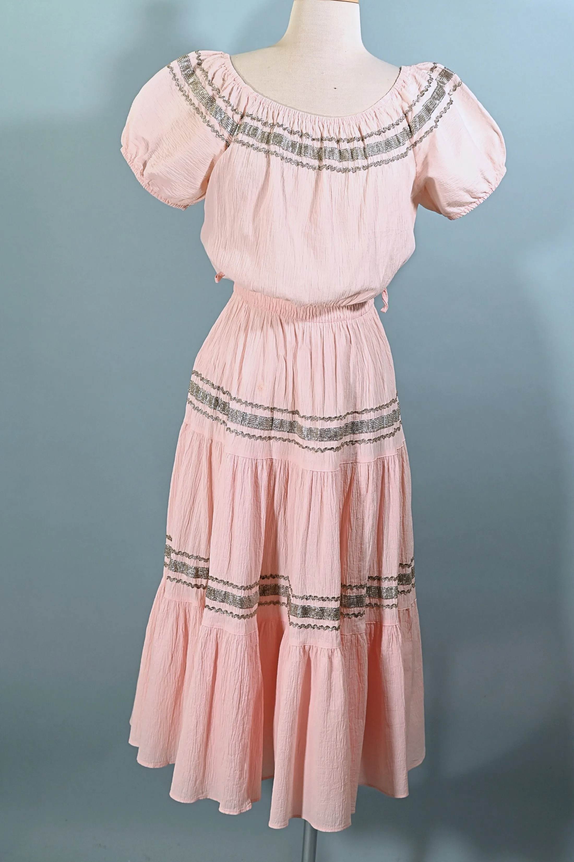 SOLD Vintage 50s Soft Pink Southwestern Patio Dress