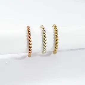 Solid Gold Fine Twist Ring by Joy Everley
