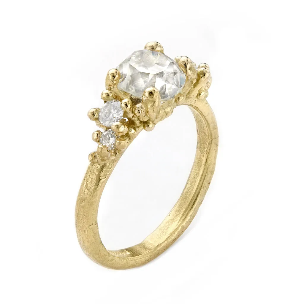 Solitaire Antique Diamond Encrusted Ring