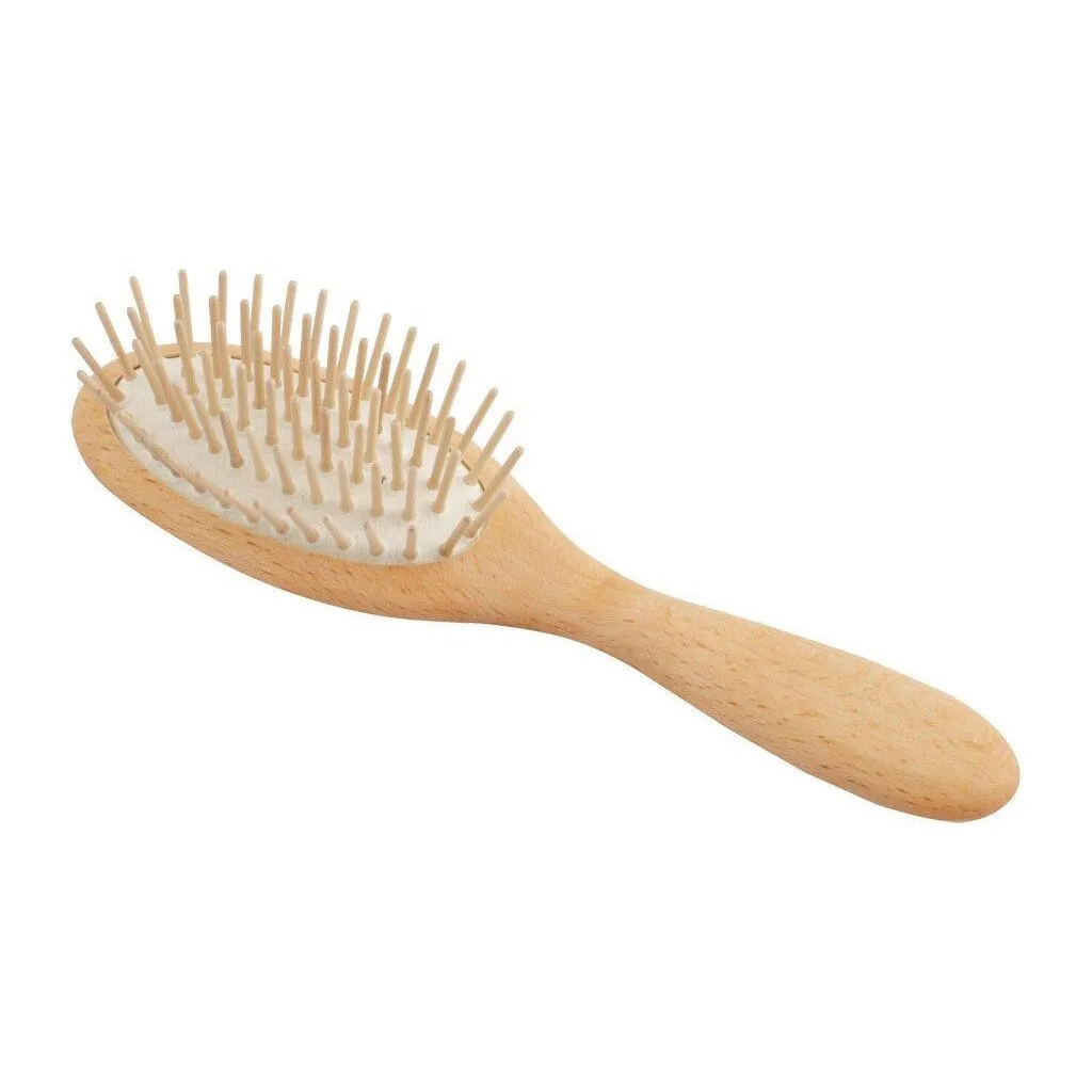straight maple pin wooden hairbrush, with beechwood handle