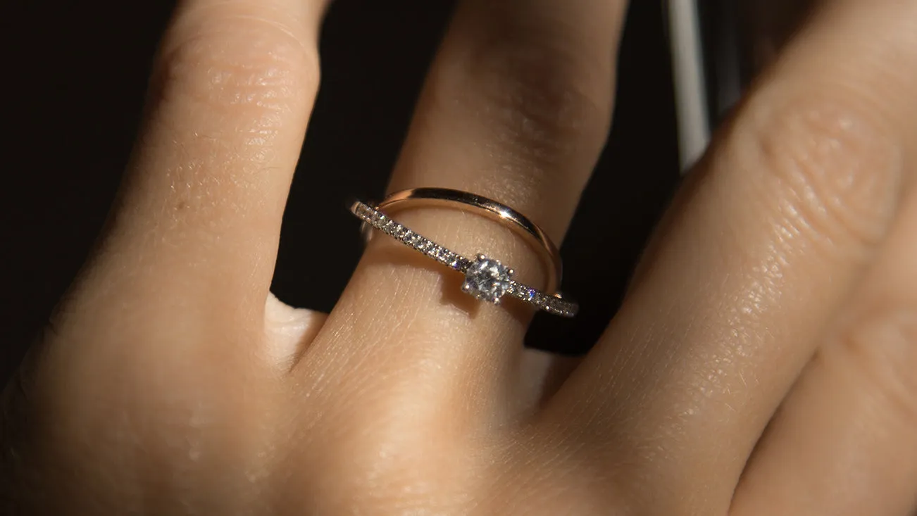 The Connecting Solitaire Pavé Ring