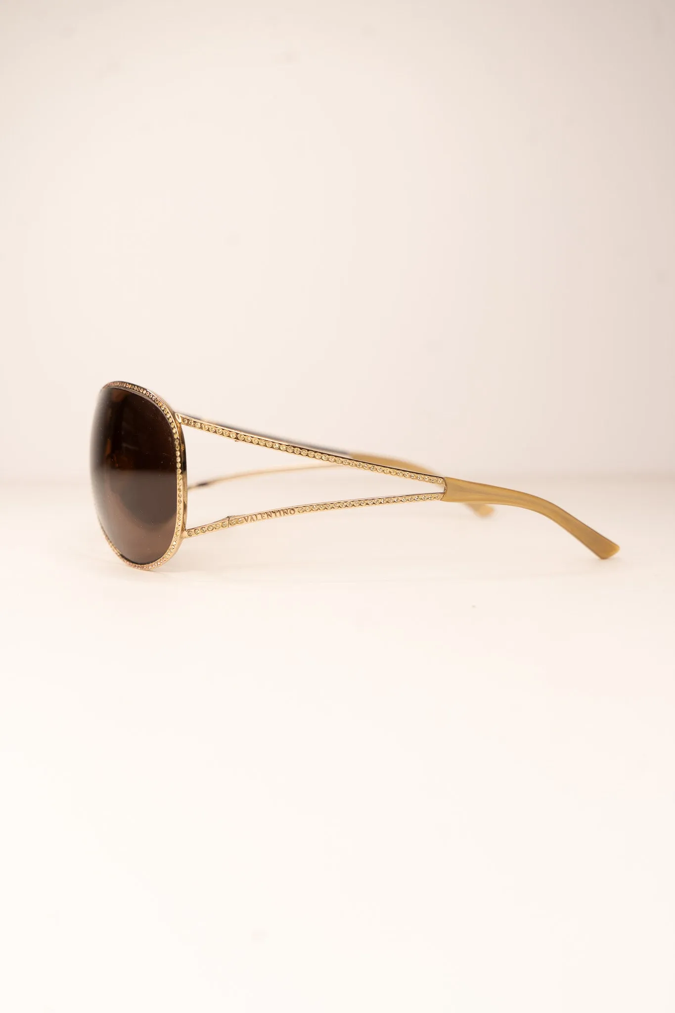 Valentino Gold Aviator Sunglasses
