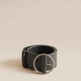 Vegan Leather Round Buckle Belt