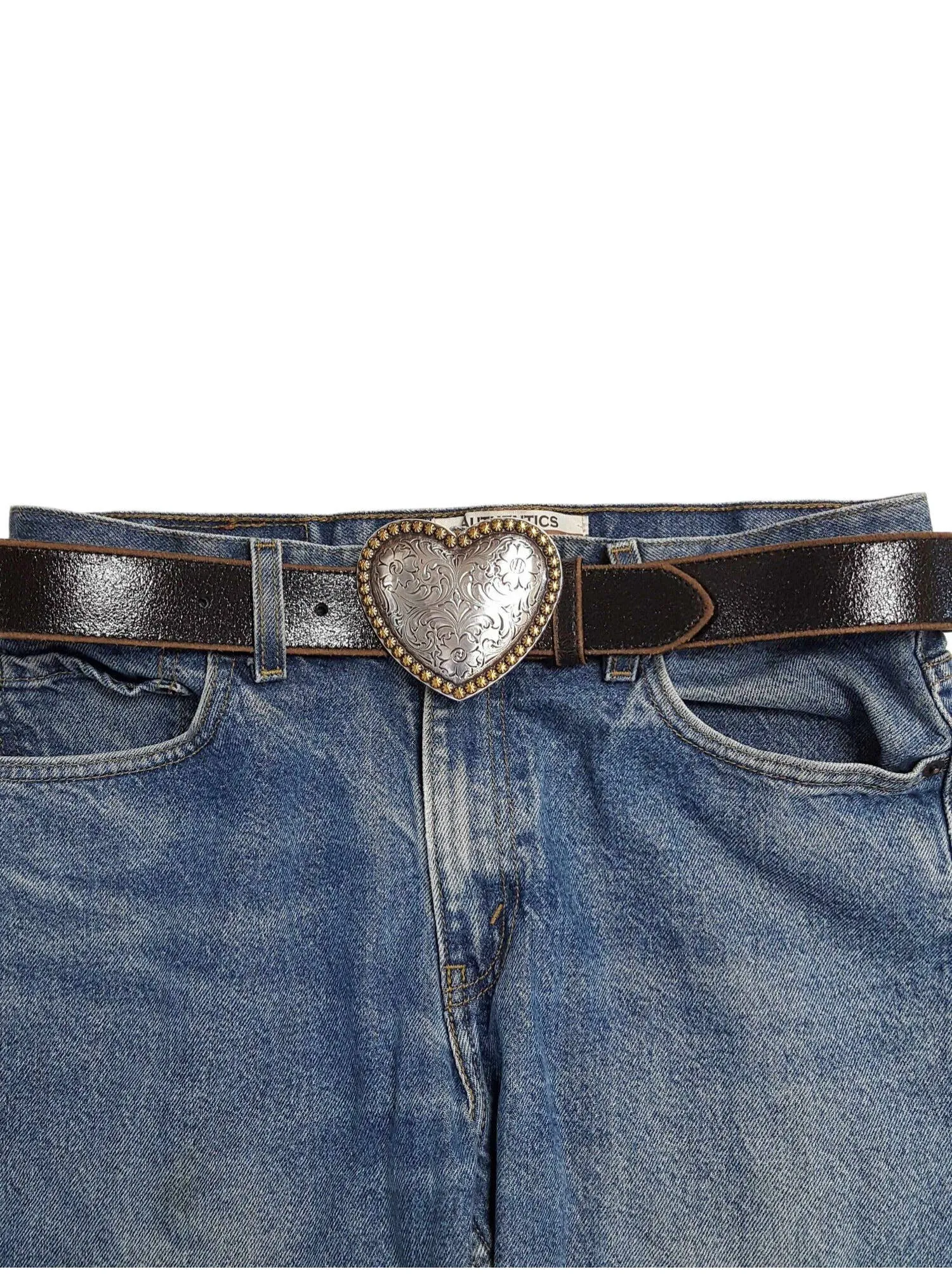 Vintage  Heart Leather belt