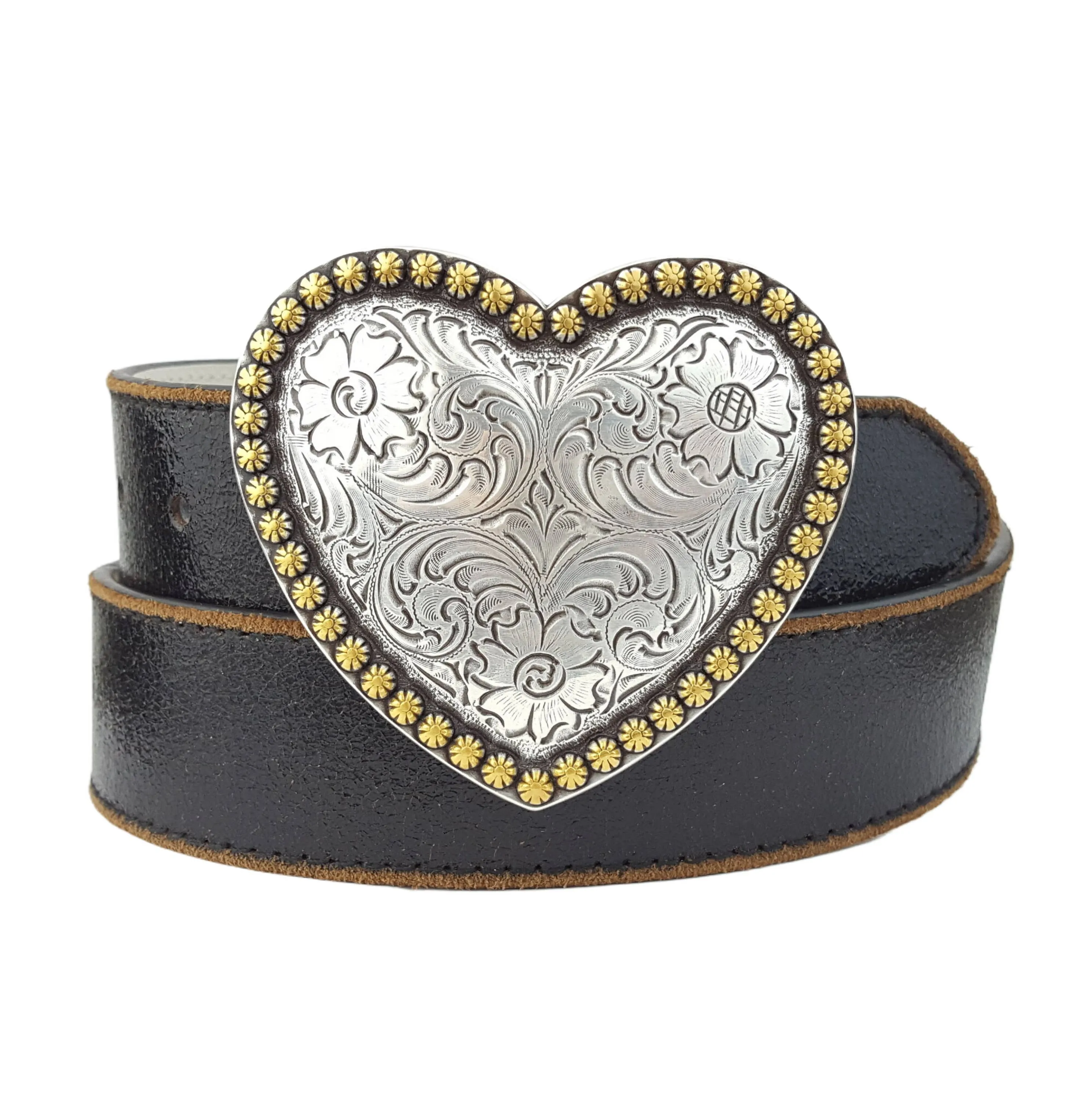 Vintage  Heart Leather belt