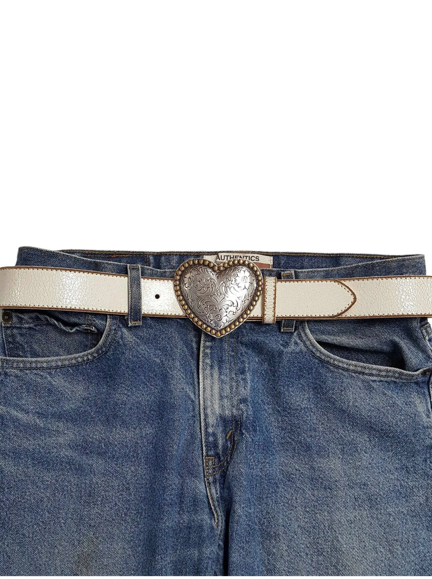 Vintage  Heart Leather belt