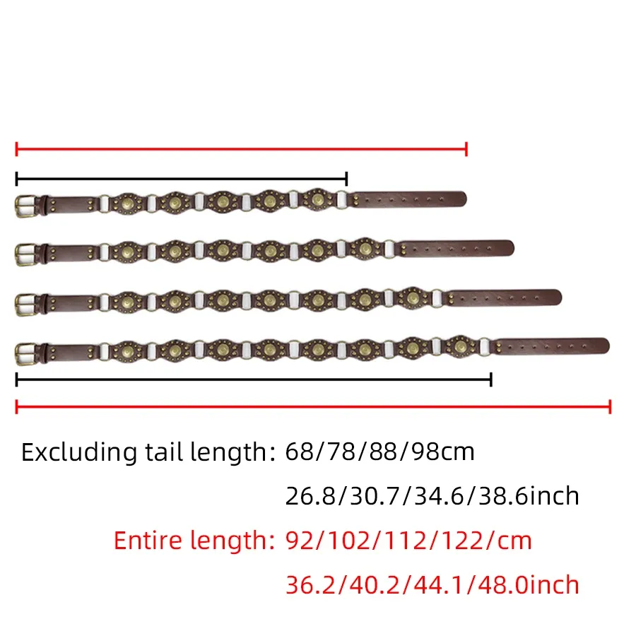 Western Cowboy Style Metal Buckle PU Leather Belt