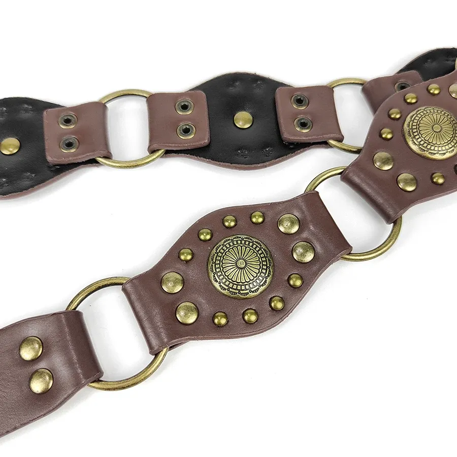 Western Cowboy Style Metal Buckle PU Leather Belt