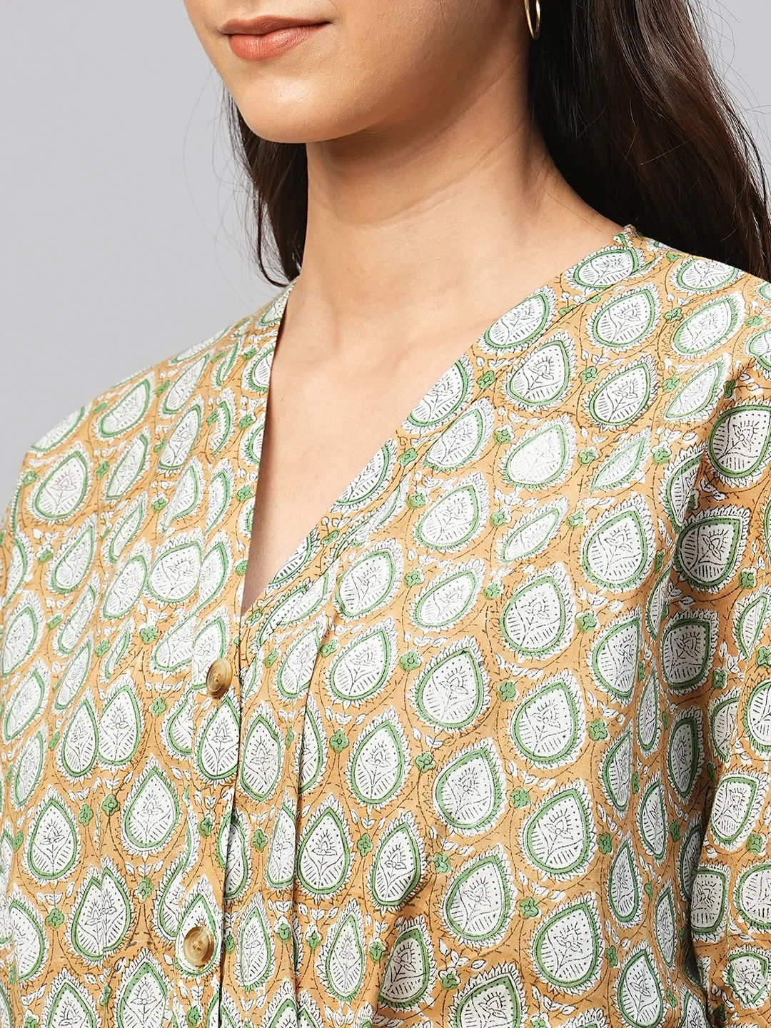 Women's Cotton Mustard Regular Fit Jumpsuit