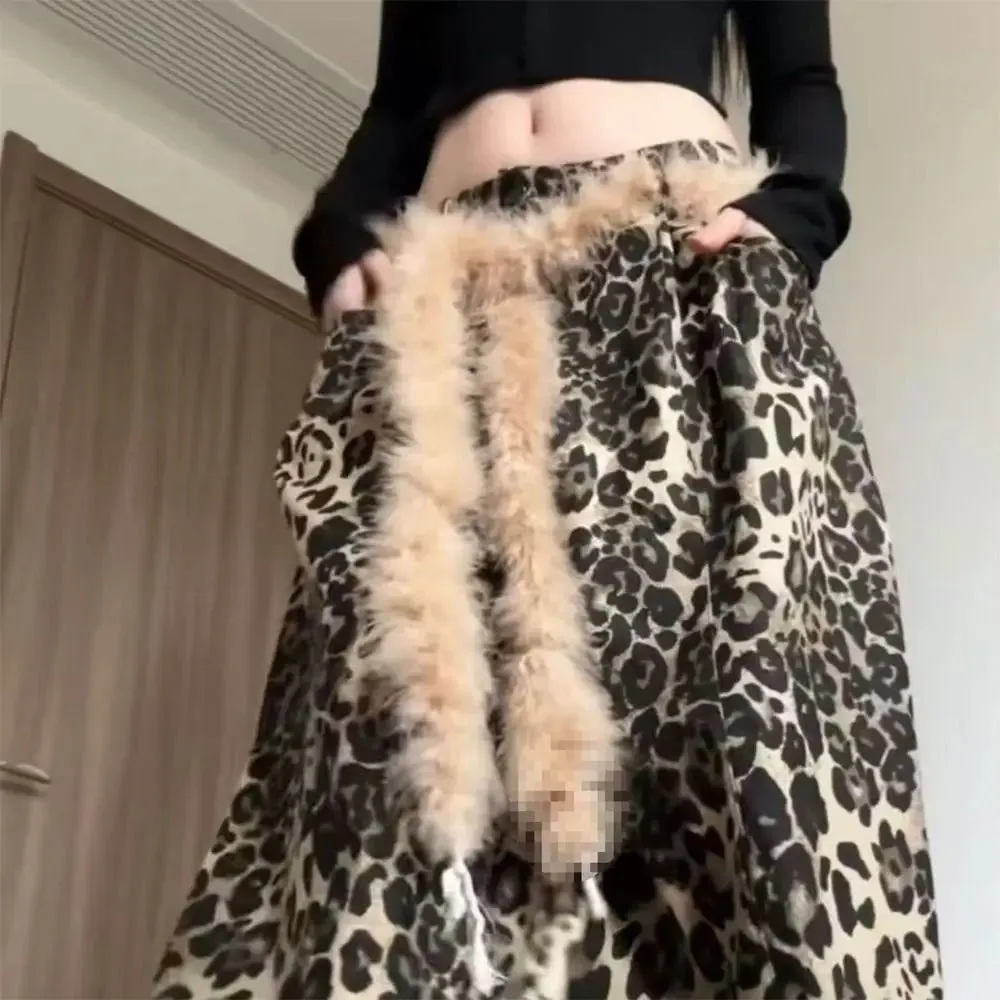 Y2K Punk Plush Fur Belt - Soft Fluffy Waist Chain for Hip Hop & Street Style