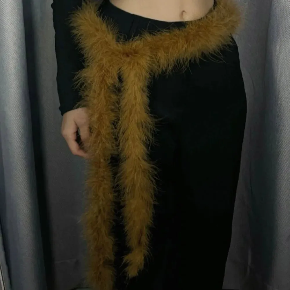 Y2K Punk Plush Fur Belt - Soft Fluffy Waist Chain for Hip Hop & Street Style